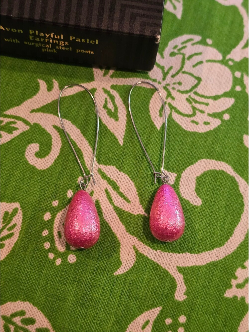 Avon Pink Playful Pastel earrings, vintage pierced earrings